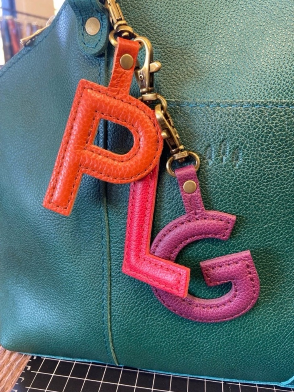 Portland Leather Alphabet “PLG” Bag Charm Bag Flair - NEW